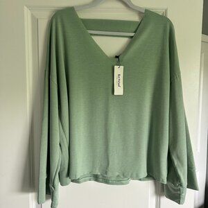NWT Three Bird Nest Love It Sweatshirt Top Small-XL Color Light Sage